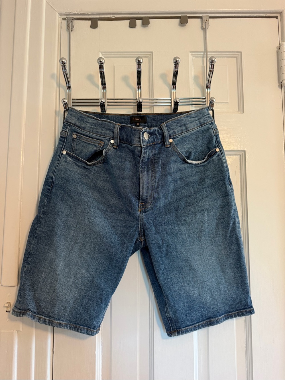Quince Warren Stretch Denim Shorts - Cotton - Men's Size 32